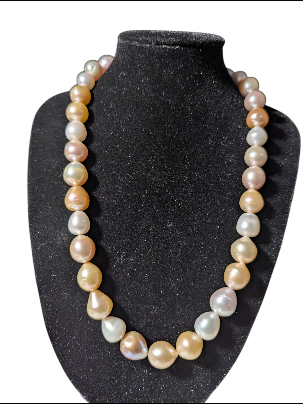 12mm Multicolor Baroque Freshwater Pearl Necklace 17"